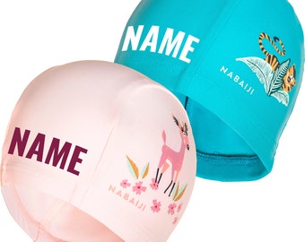 Baby-Badekappe Kinderbadekappe mit Motiv + Name bedruckt Badehaube Schwimmhaube