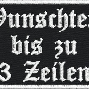 Rechteckiger Aufnäher / Patch bestickt mit Wunschtext Bild 4