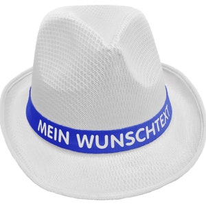 Mafia hat printed with desired text/name on colored hat band Mallorca party sun hat party hat JGA bachelor party Father's Day Oktoberfest Royalblau