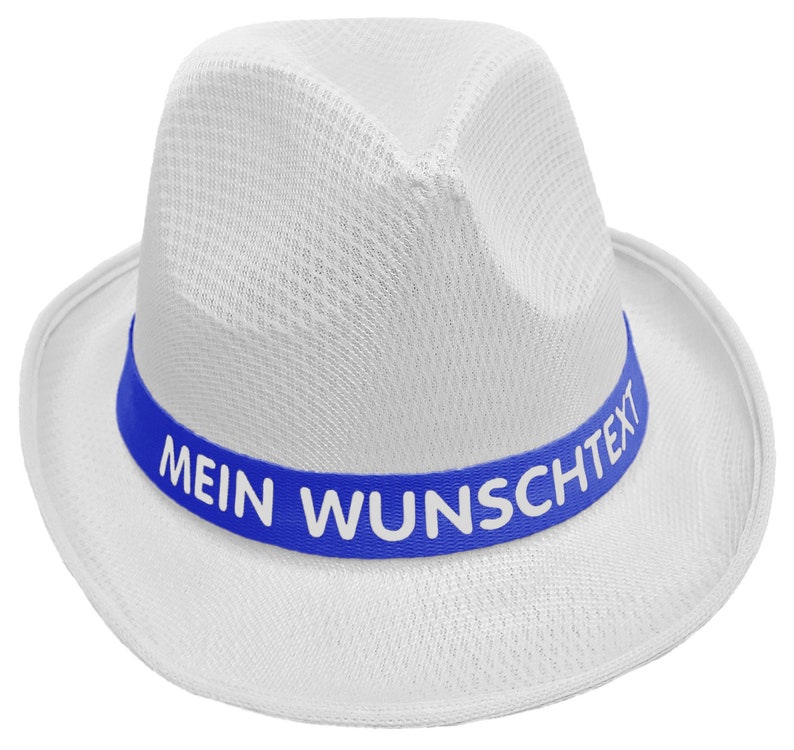 Mafia hat printed with desired text/name on colored hat band Mallorca party sun hat party hat JGA bachelor party Father's Day Oktoberfest Royalblau