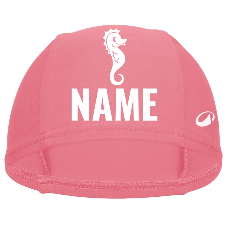 Children's swimming cap with name and animal print. Swimming cap, gift for starting school, swimming lessons, or swimming. Rosa - Größe S
