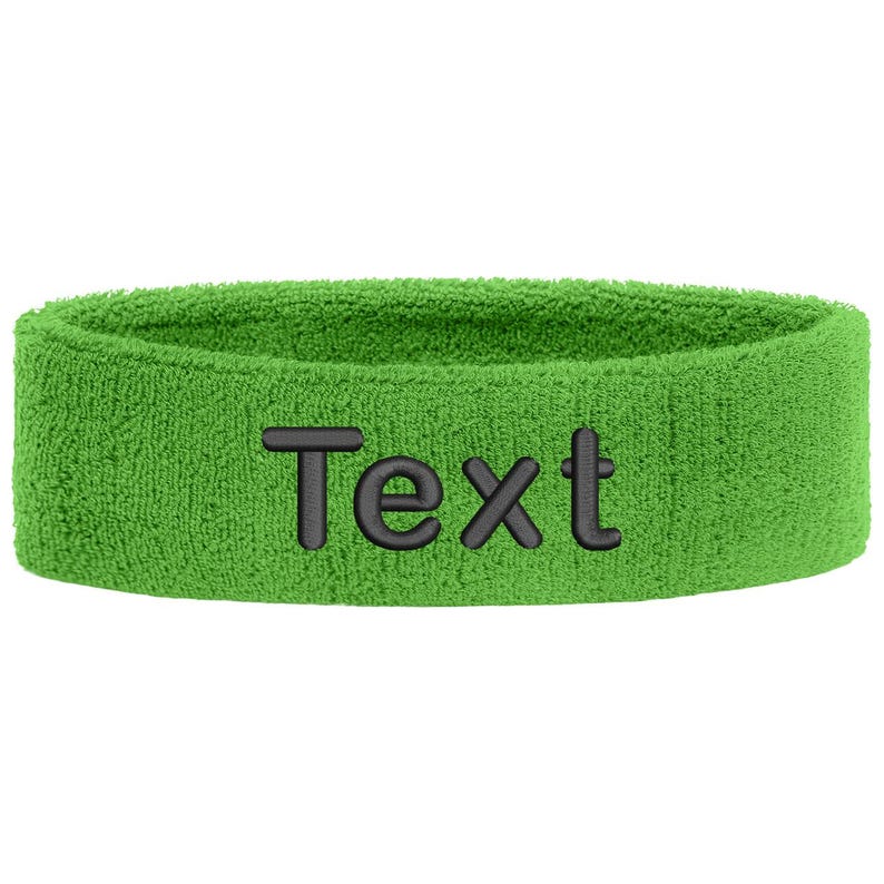 Personalized headband embroidered with name | Unisex sports sweatband headband | Tennis, fitness, gym, jogging headband, individually soft Lime Green