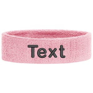 Personalized headband embroidered with name | Unisex sports sweatband headband | Tennis, fitness, gym, jogging headband, individually soft Light Pink