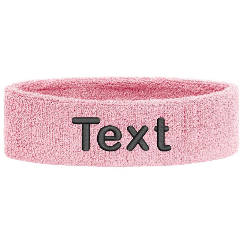 Personalized headband embroidered with name | Unisex sports sweatband headband | Tennis, fitness, gym, jogging headband, individually soft Light Pink