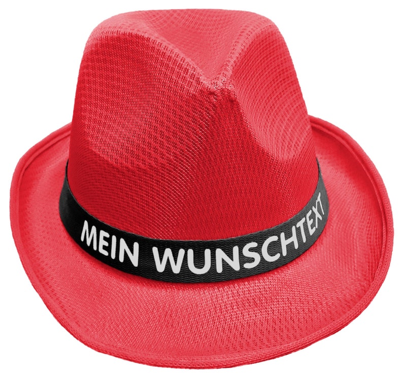 Mafia hat printed with desired text/name on colored hat band Mallorca party sun hat party hat JGA bachelor party Father's Day Oktoberfest Schwarz