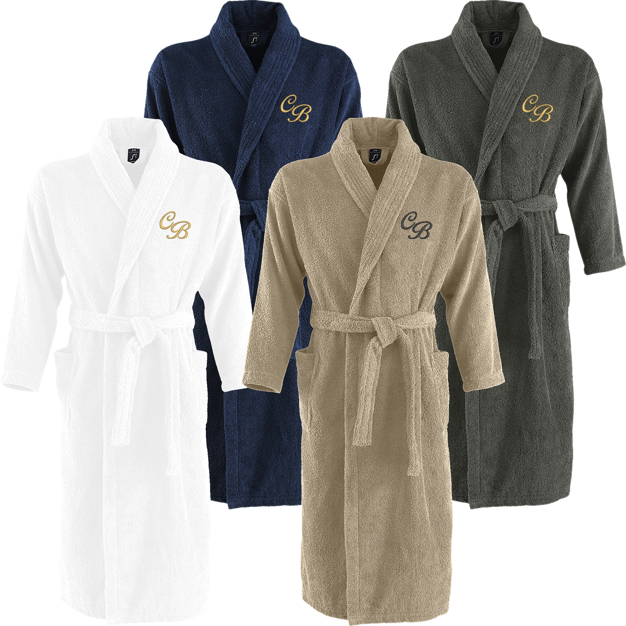 Peignoir robe de chambre avec monogramme brod de vos initiales
