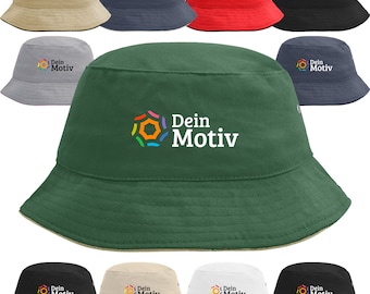 Fischerhut Anglerhut Bucket Hat bedruckt mit Logo / Motiv Sonnenhut Partyhut Junggesellenabschied Vatertag Fußball