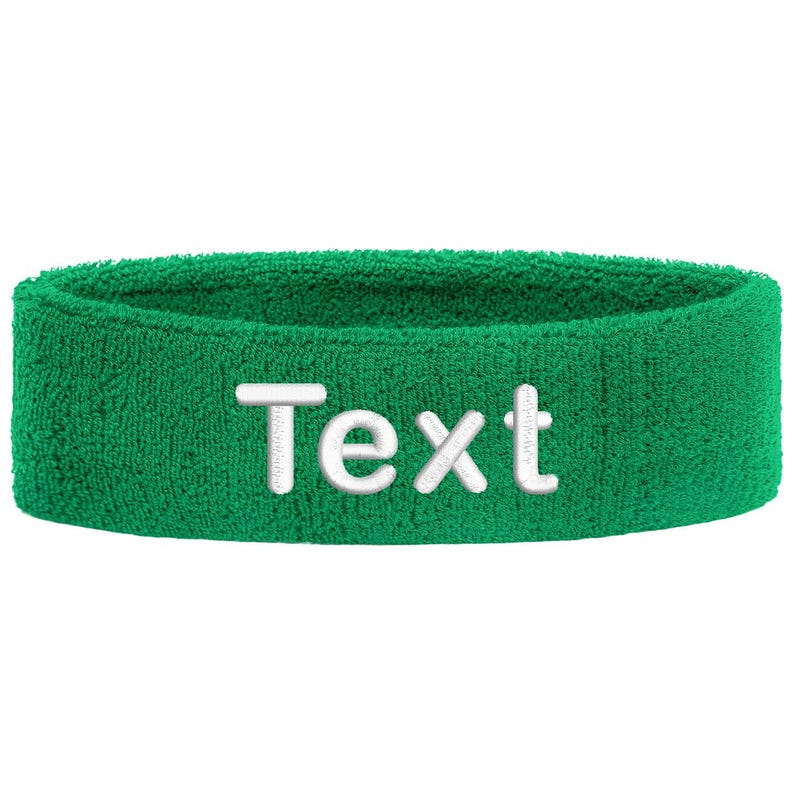 Personalized headband embroidered with name | Unisex sports sweatband headband | Tennis, fitness, gym, jogging headband, individually soft Green