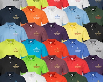 Poloshirt bestickt mit Motiv Wunschtext / Namen Polo-Hemd Shirt Arbeitsshirt Freizeit