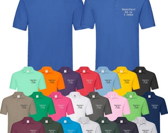 Premium Poloshirt bestickt mit Wunschtext / Namen Polohemd Polo-Shirt Arbeitsshirt Freizeit