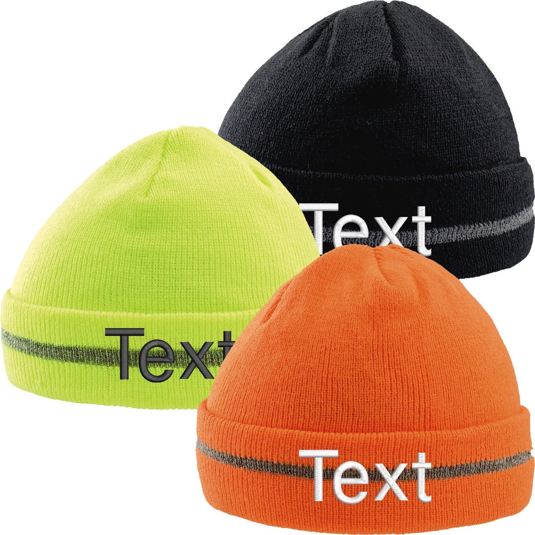 Knitted Hat Workout Beanie Hat Autumn Winter Hat Embroidered With Name or Desired Text Training