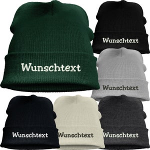 Strickmütze Leisure Beanie Mütze Herbst Wintermütze Mütze bestickt mit Name oder Wunschtext Bild 1