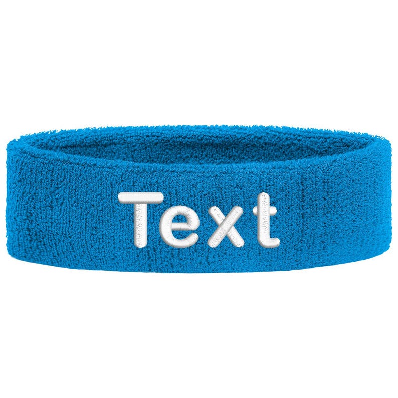 Personalized headband embroidered with name | Unisex sports sweatband headband | Tennis, fitness, gym, jogging headband, individually soft Aqua