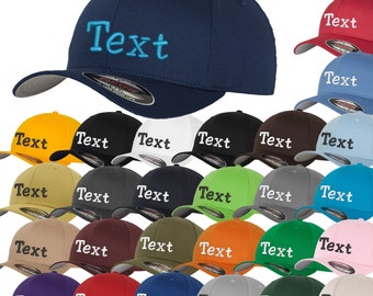 Original Flexfit Wooly Combed Base-Cap embroidered with your name / desired text