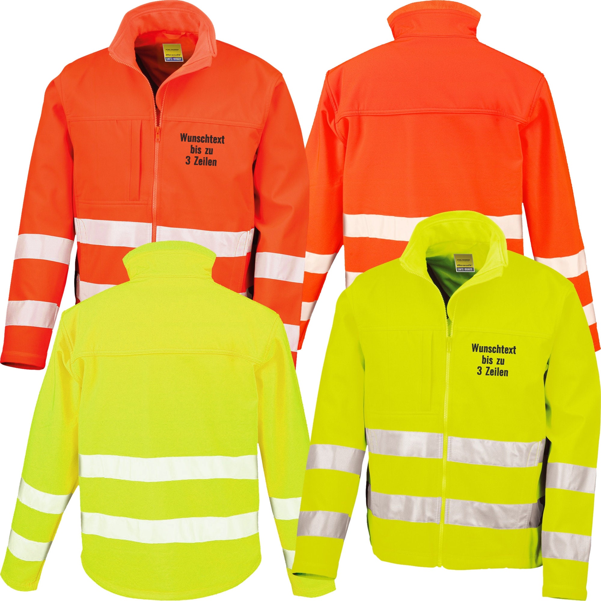 High Vis Softshell Jacke bestickt mit Wunschtext / Name High Viz Arbeitsjacke Warnschutz-Jacke RT117 - Österreich High Vis Softshell Jacke bestickt mit Wunschtext / Name High Viz Arbeitsjacke Warnschutz-Jacke RT117 - Österreich