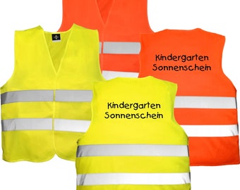 Kinderwarnweste mit Wunschtext bedruckt Schulanfang Einschulung Kindergarten