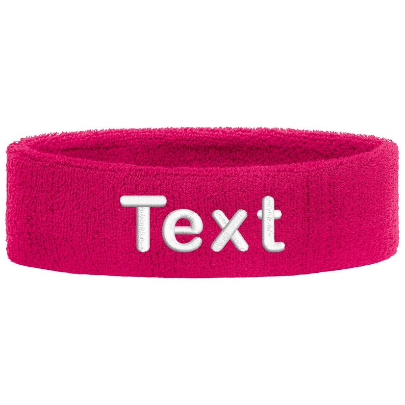 Personalized headband embroidered with name | Unisex sports sweatband headband | Tennis, fitness, gym, jogging headband, individually soft Pink