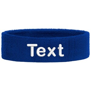 Personalized headband embroidered with name | Unisex sports sweatband headband | Tennis, fitness, gym, jogging headband, individually soft Royal