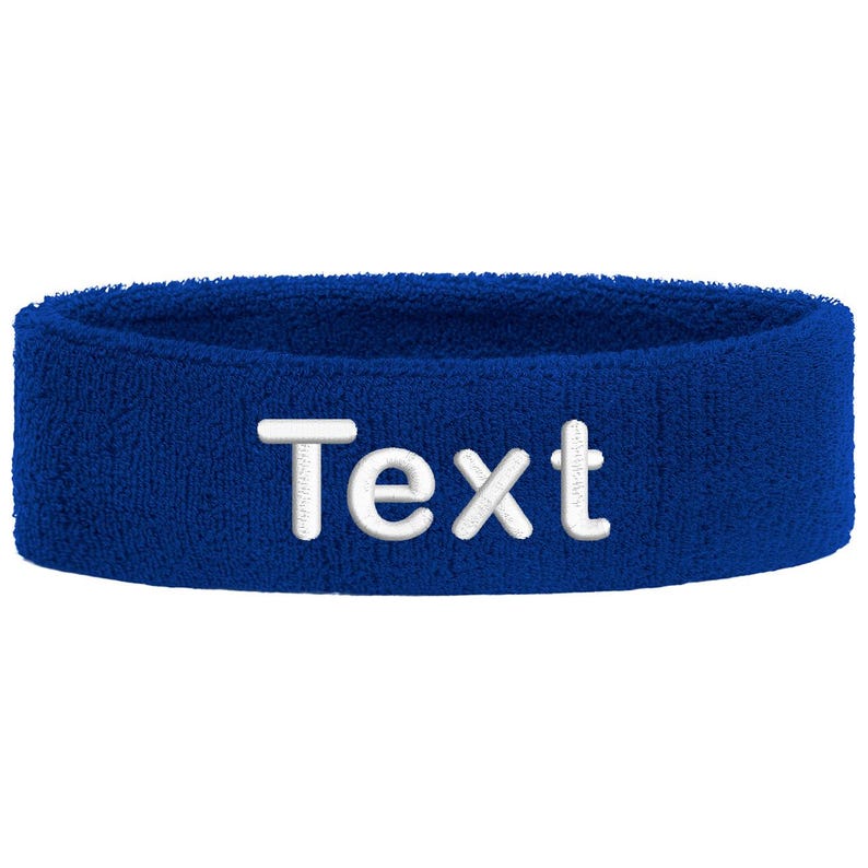 Personalized headband embroidered with name | Unisex sports sweatband headband | Tennis, fitness, gym, jogging headband, individually soft Royal
