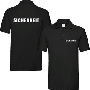 Polo shirt printed with security / folder / crew or security Polo shirt SICHERHEIT