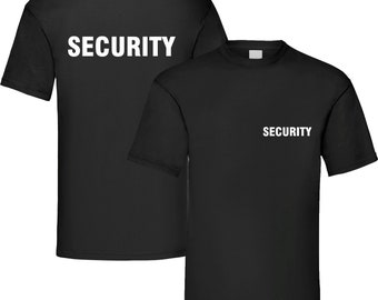 T-shirt printed with security / folder / crew or security