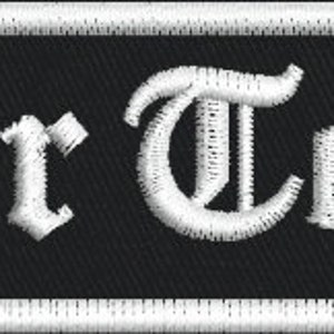 Rechteckiger Aufnäher / Patch bestickt mit Wunschtext Bild 6