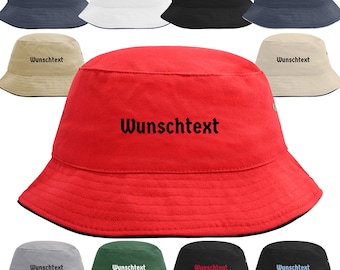 Anglerhut Bucket Hat bedruckt mit Wunschtext / Name Party Mallorca Sonnenhut Partyhut Junggesellenabschied Vatertag Fischerhut Fußball