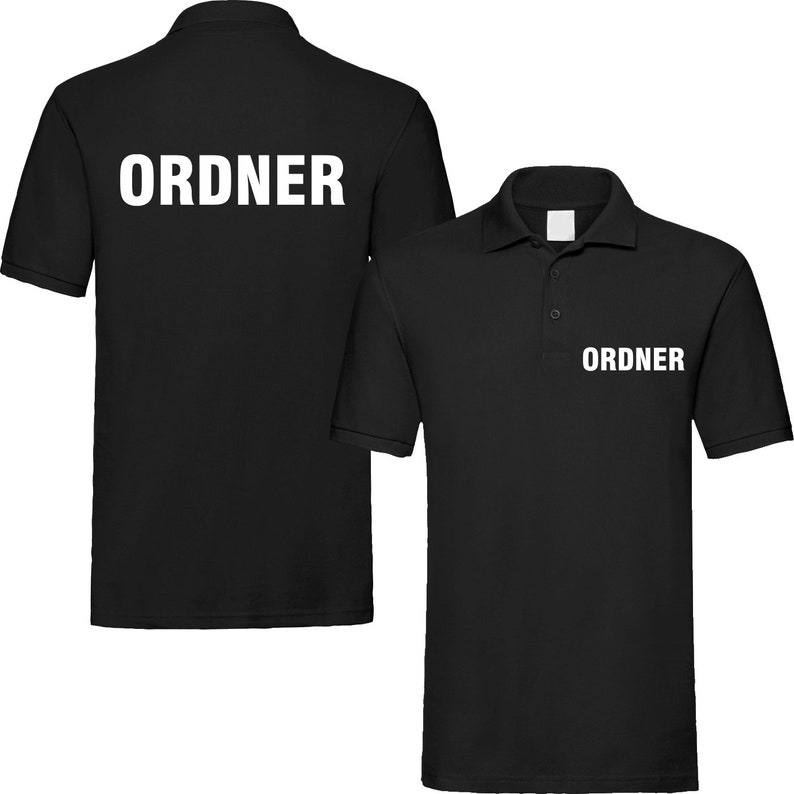 Polo shirt printed with security / folder / crew or security Polo shirt ORDNER