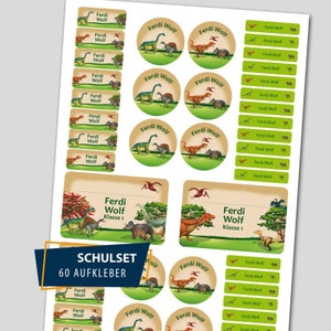 Schulstarter Set / 60 Aufkleber - Dinosaurier