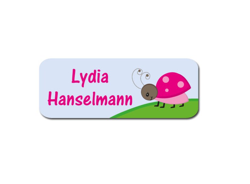 Name Sticker Ladybug 40 mm x 15 mm image 1