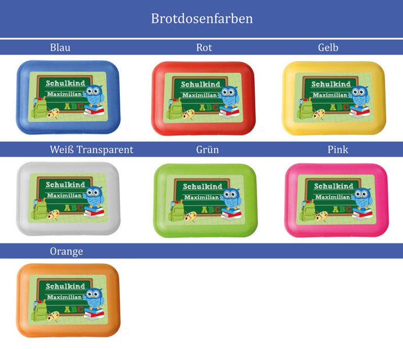 Brotdose Schulkind personalisiert mit Namen Bild 2