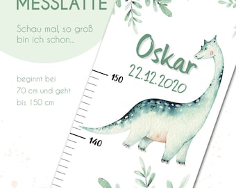 Messlatte personalisiert für Kinder - Dinosaurier