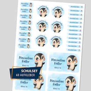 Schoolstartset / 60 stickers - Schattige Dieren Pinguïn