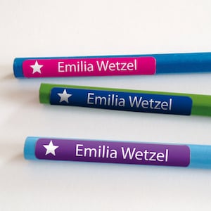 Stifteaufkleber Stern mit Namen - 60Stk