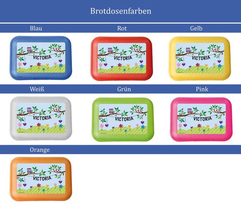 Brotdose Girlande personalisiert mit Namen Bild 2