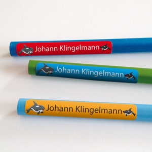 Stifteaufkleber Wal mit Namen - 60Stk