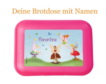 Lunch box - fairies personalized with names