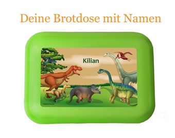 Brotdose - Dinosaurier personalisiert mit Namen