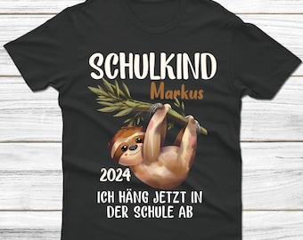 Schulkindshirt personalisiert - Faultier