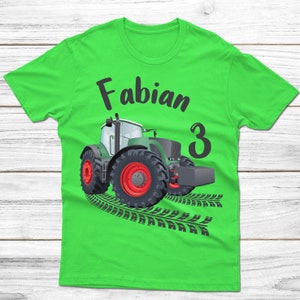 Birthday shirt personalized - tractor green