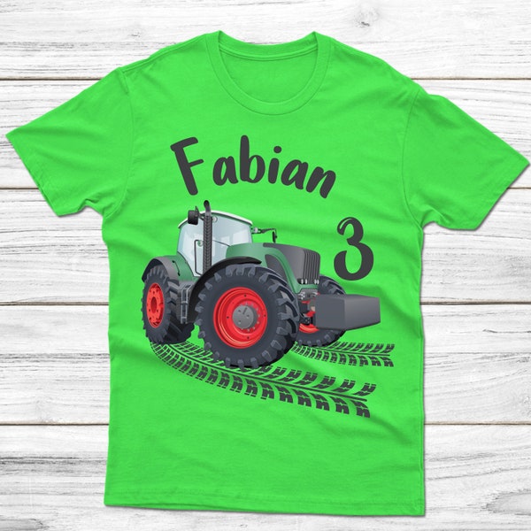Geburtstagsshirt personalisiert - Traktor Grün