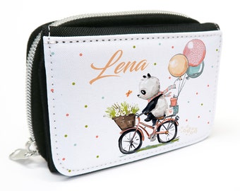 Purse with name - Panda Bicycle