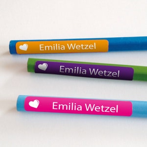 Pencil Stickers Heart with Name - 60pcs