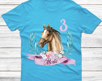 Geburtstagsshirt personalisiert - Pferd Aquarell