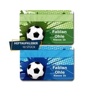 Heftaufkleber Fußball  - 80mm x 50mm