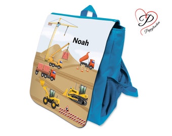 Kinderrucksack mit Namen - Baustelle