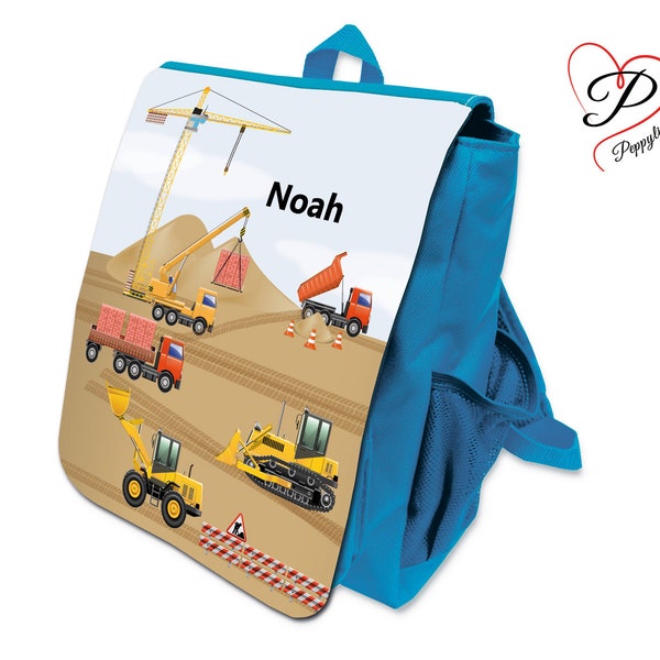 Kinderrucksack mit Namen - Baustelle