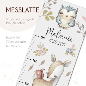 Messlatte personalisiert für Kinder - Woodland