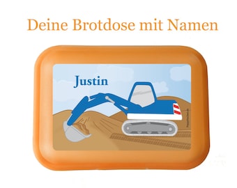 Brotdose - Bagger personalisiert mit Namen