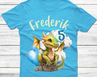 Geburtstagsshirt personalisiert - Grüner Drache